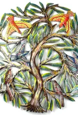 Haiti Wall Art Painted Haitian Metal Drum Tree of Life w/Birds - Haiti
