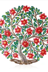 Haiti Wall Art Painted Haitian Metal Drum Flowering Tree - Haiti