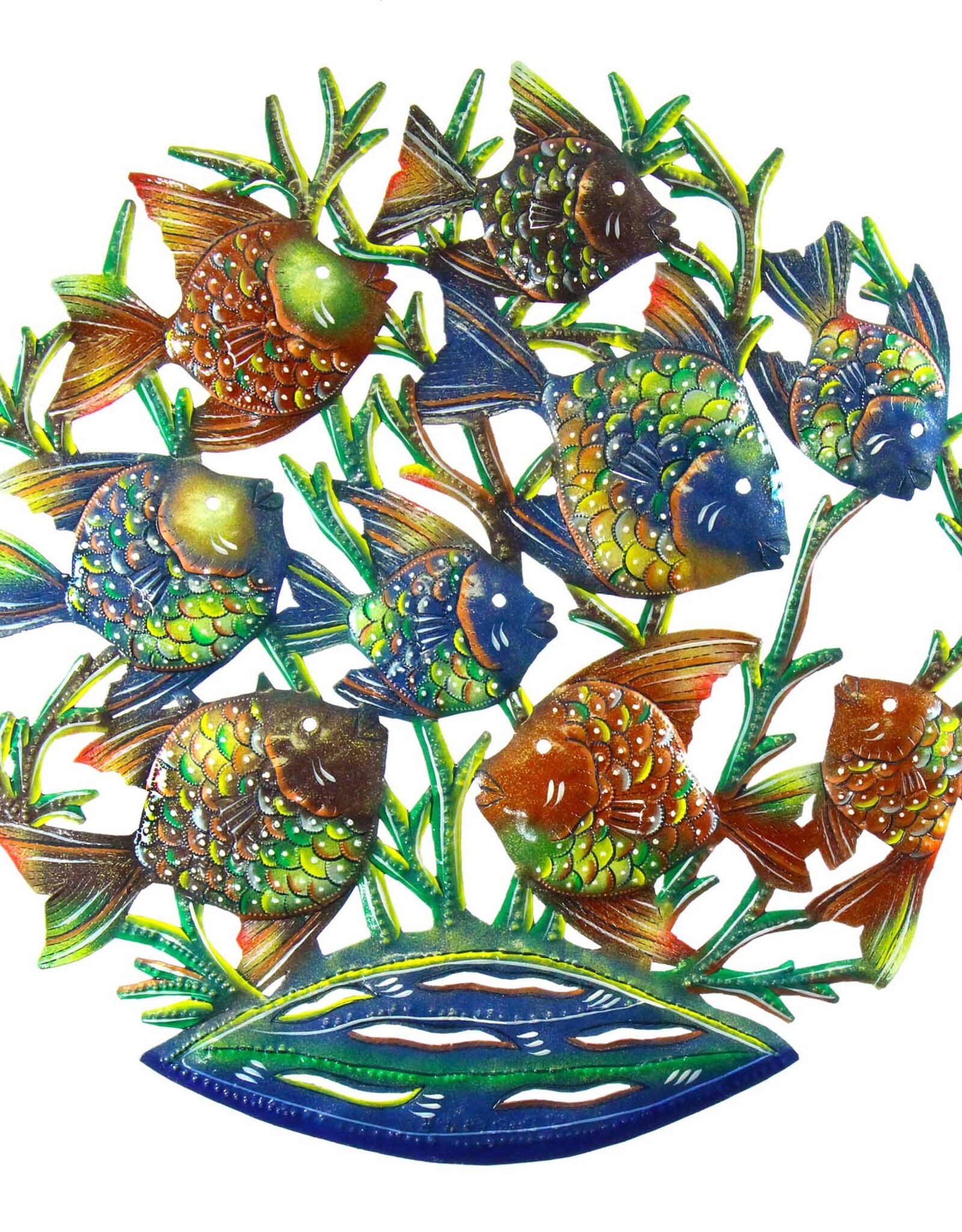 Haiti Wall Art Painted Metal Drum Fish - Haiti