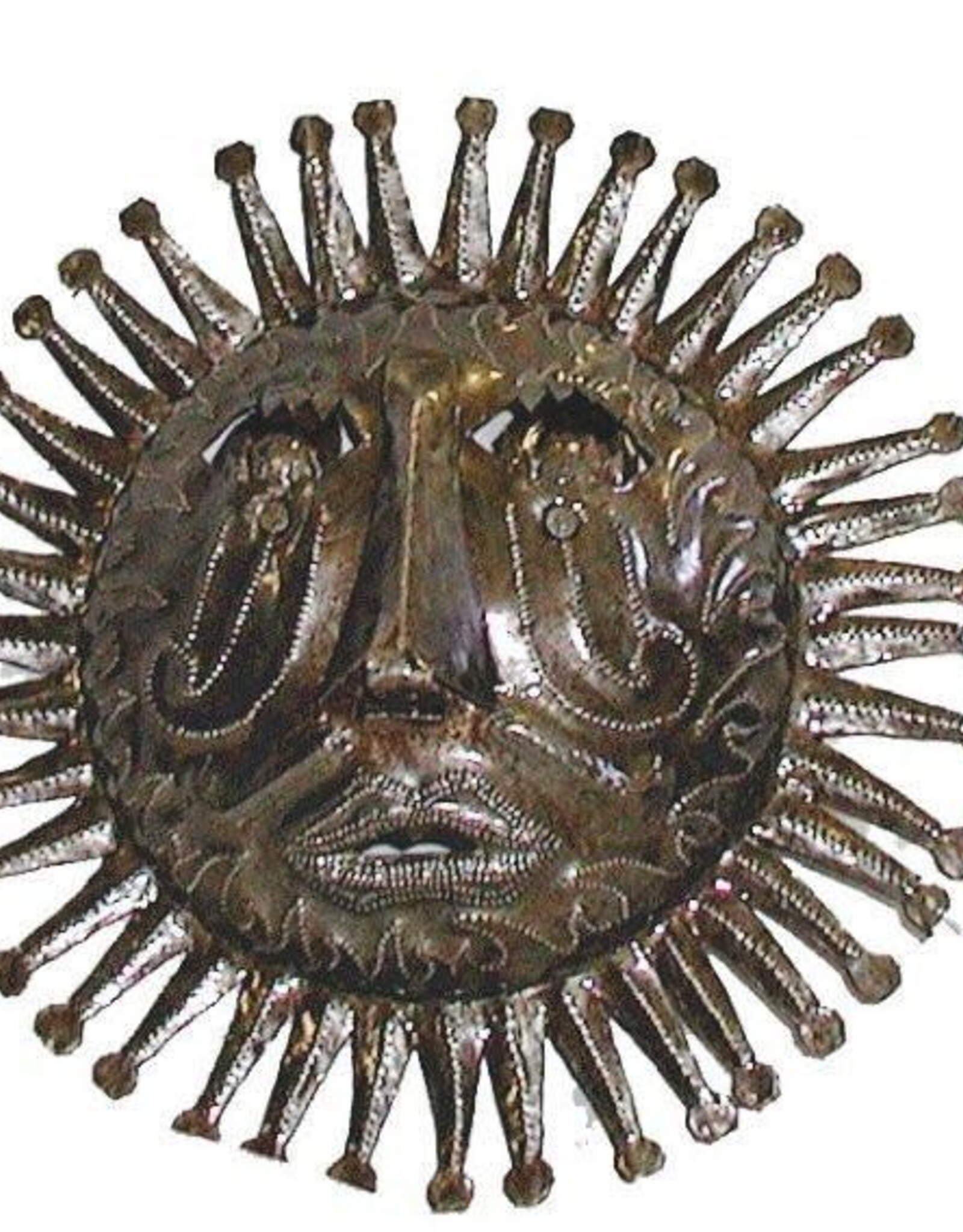 Haiti Wall Art Sun Metal Drum Aztec - Haiti