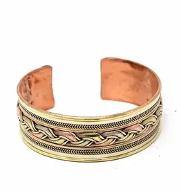 Nepal Copper and Brass Cuff Healing Braid- Nepal