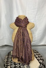 India Scarf Viscose Burgundy and Gold Dot - India