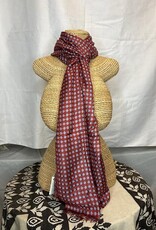 India Scarf Viscose Burgundy & Blue Dots- India