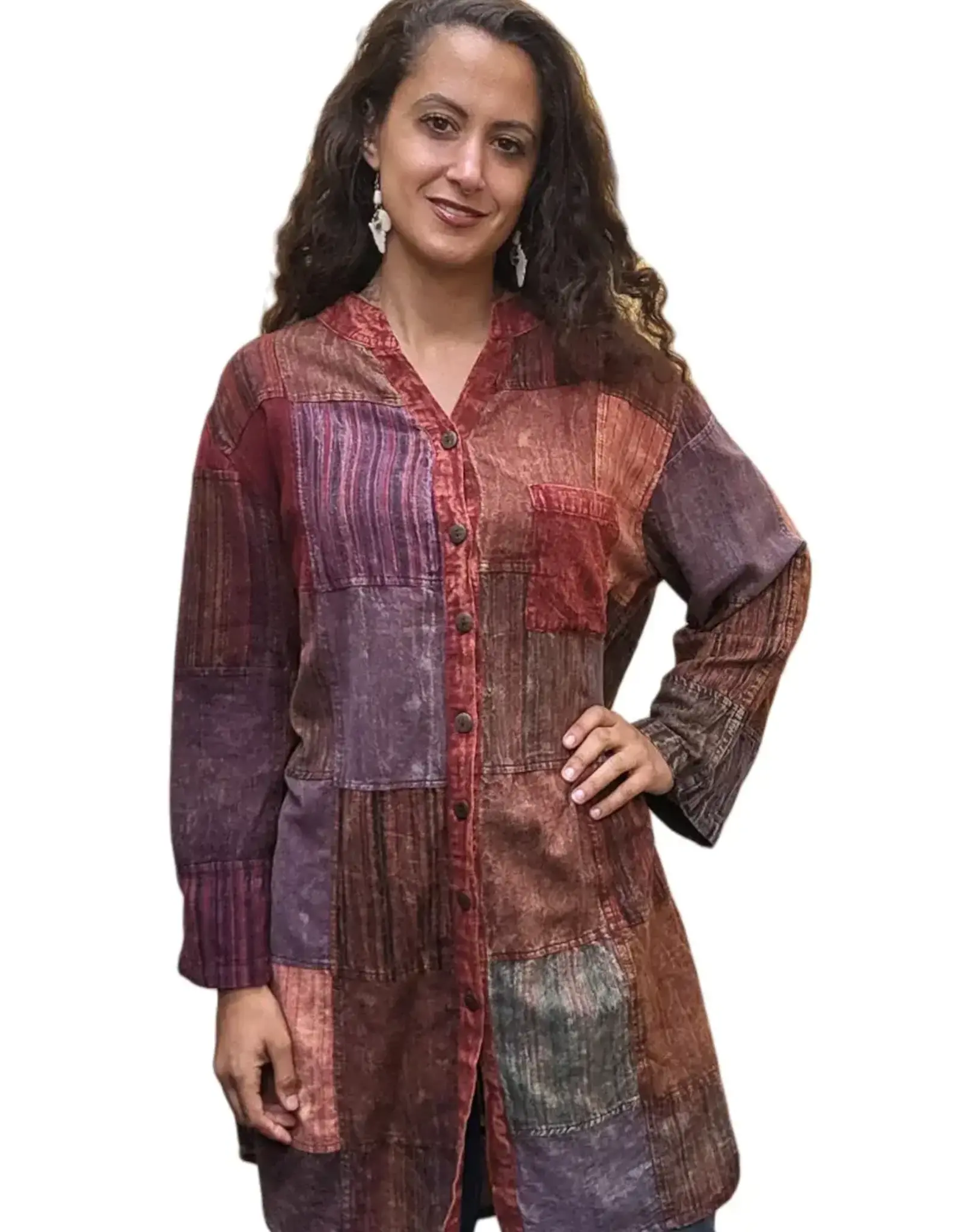 Nepal Tunic/Blouse Rastra Burgundy S/M - Nepal