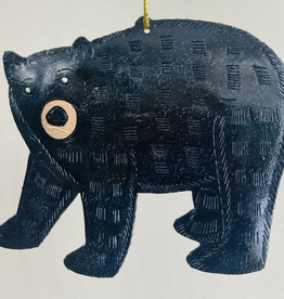 Haiti Metal Black Bear Ornament - Haiti