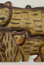 Haiti Metal Mama Bear and Cubs Ornament - Haiti