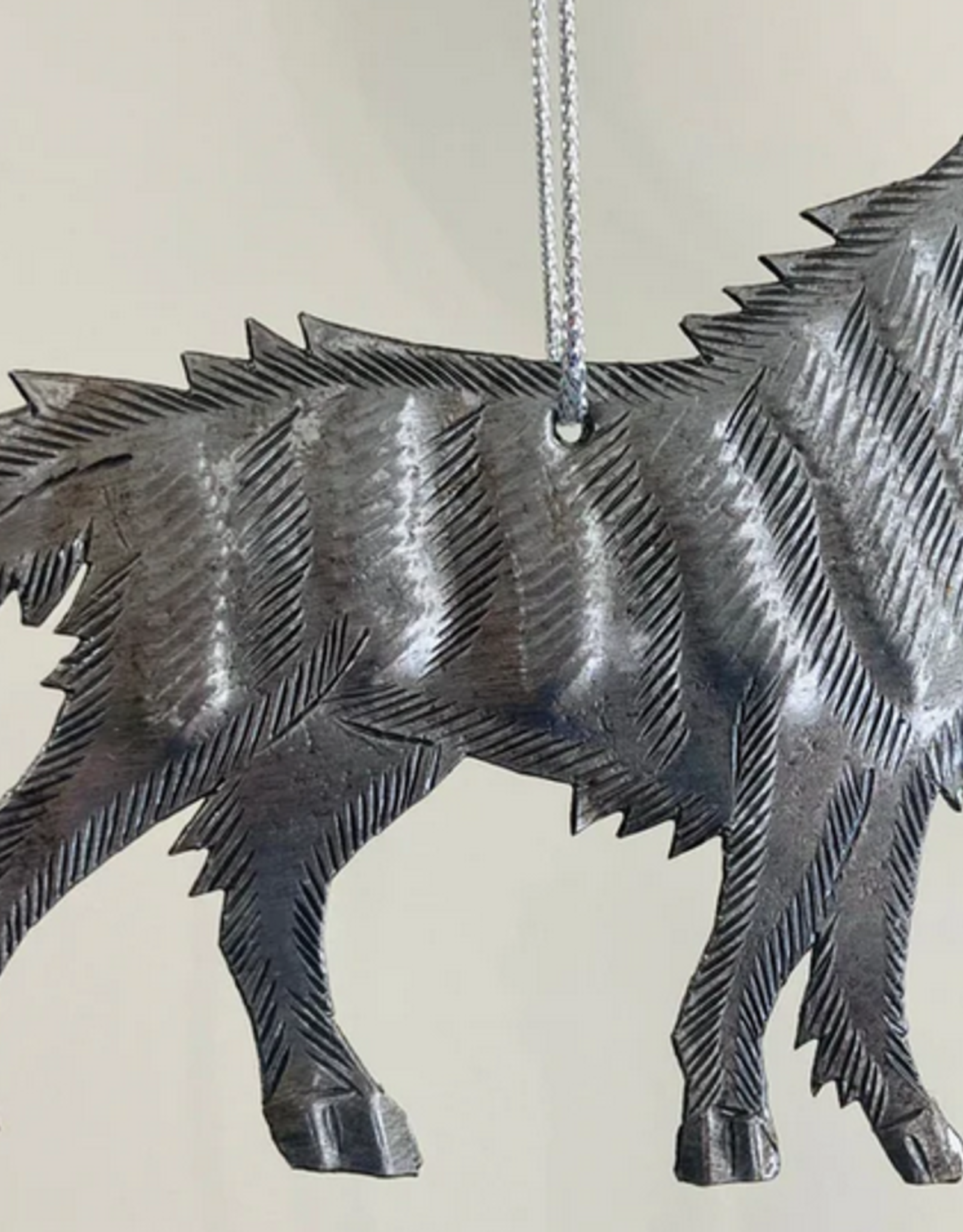 Haiti Metal Wolf Ornament - Haiti