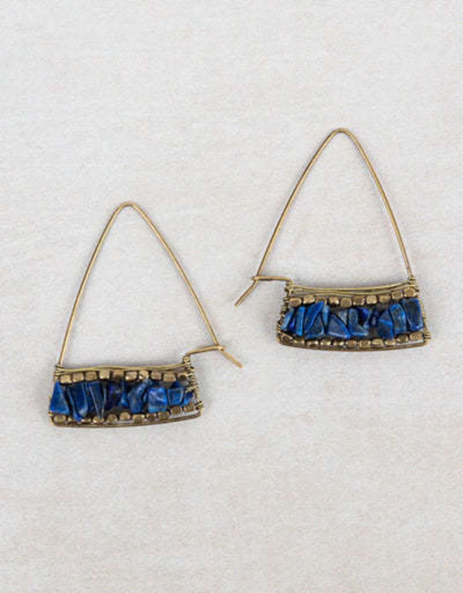 India Earrings Teja Lapis Drop  - India