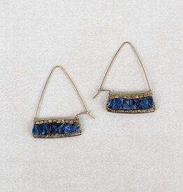 India Earrings Teja Lapis Drop  - India