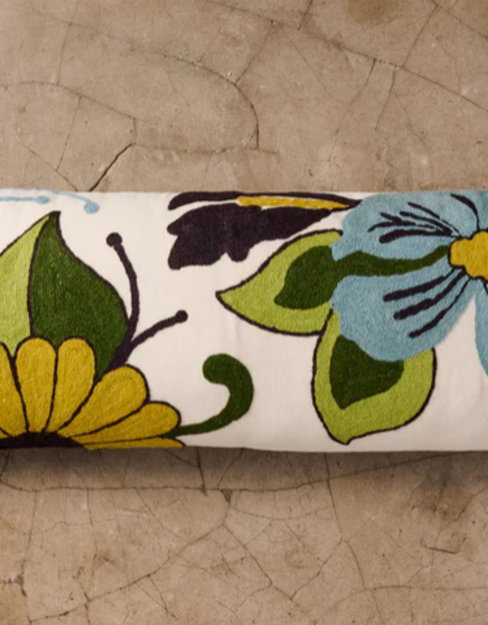 India Pillow Lumbar Jangal Embroided Cotton Wool - India