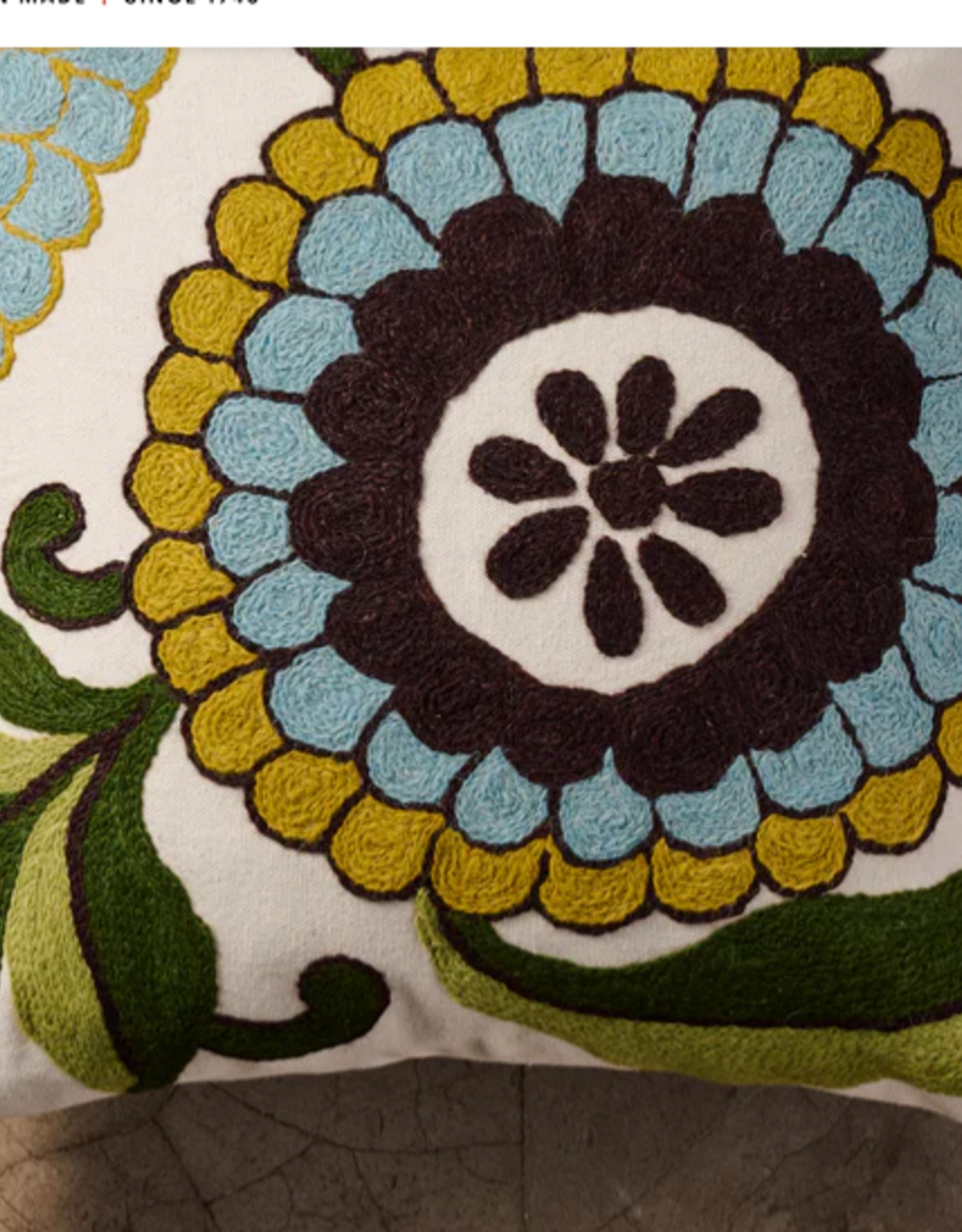 Pillow Baga Embroided Green Cotton Wool  Green - India