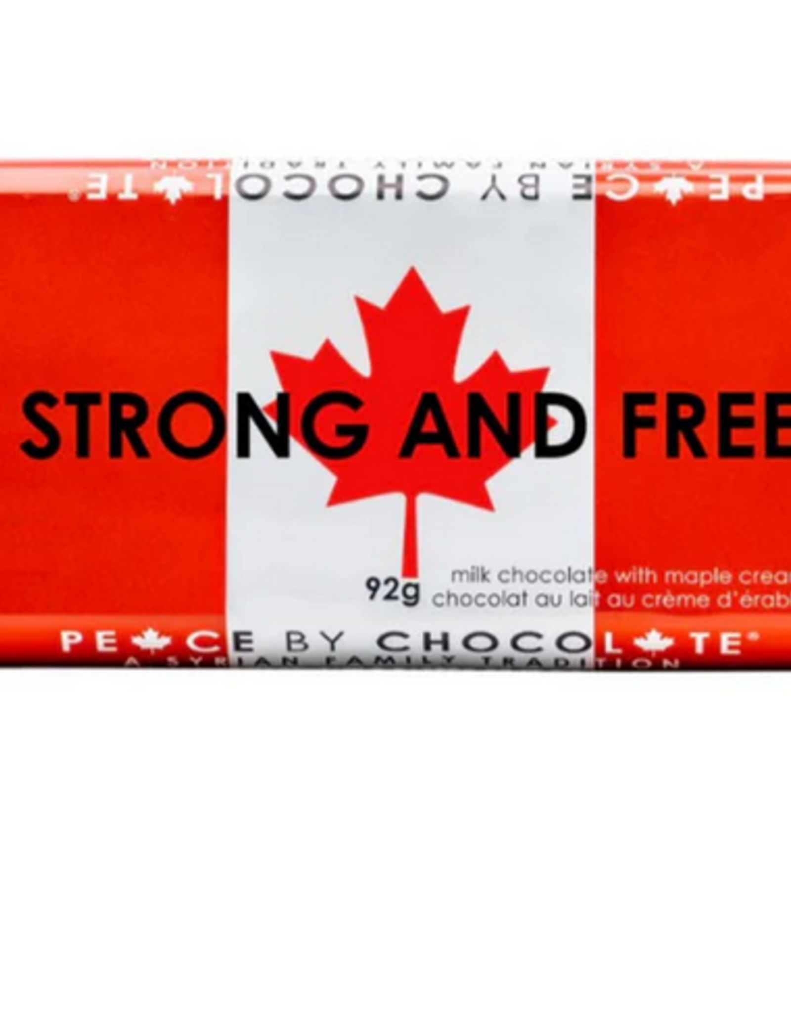 Canada Chocolate Strong and Free 92g Milk Chocolate Maple Cream - Peace By Chocolate