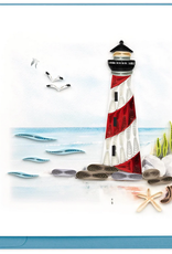Vietnam Quilling Card Red and Blue Lighthouse  - Vietnam