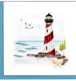 Vietnam Quilling Card Red and Blue Lighthouse  - Vietnam