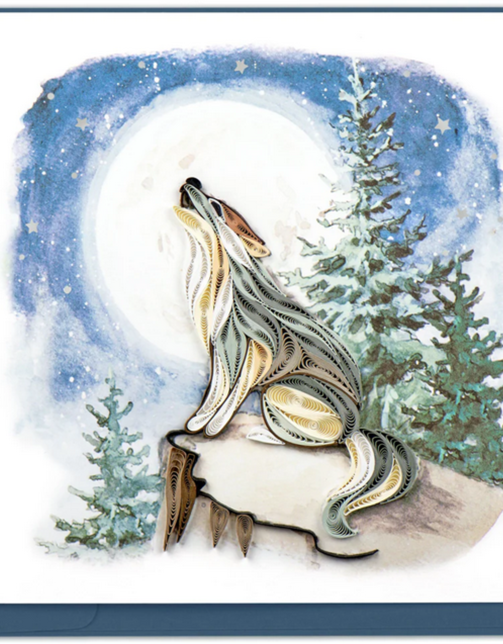 Vietnam Quilling Card  Howling Wolf - Vietnam