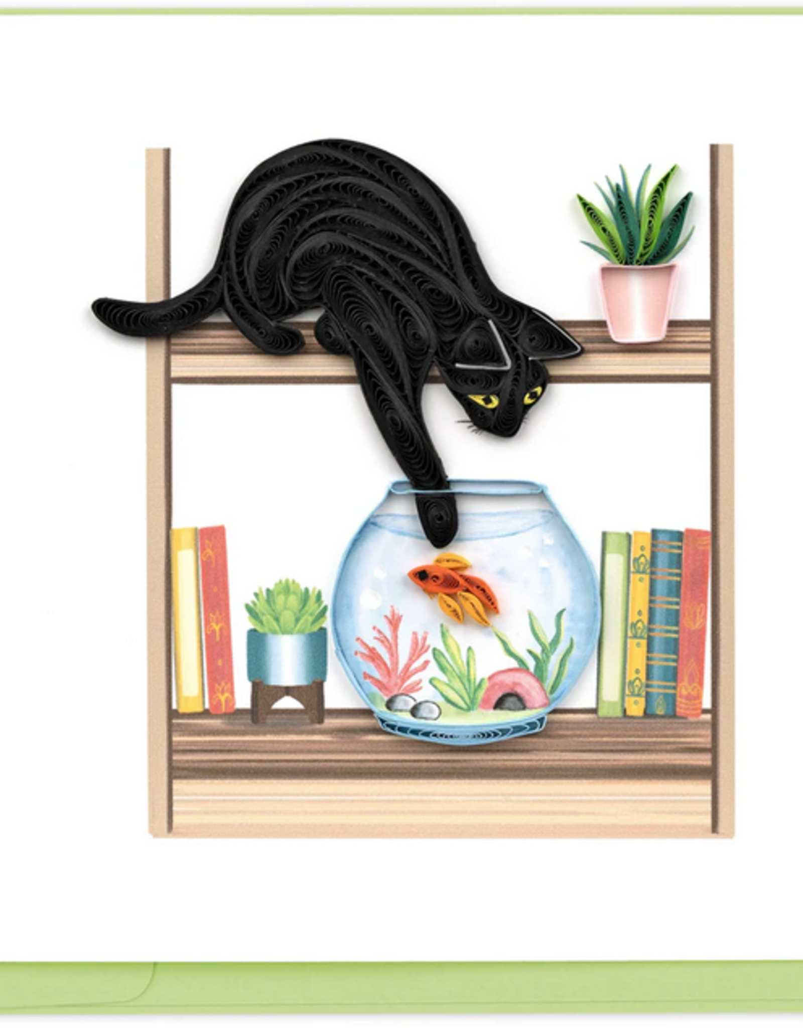 Vietnam Quilling Card  Mischievous Cat - Vietnam