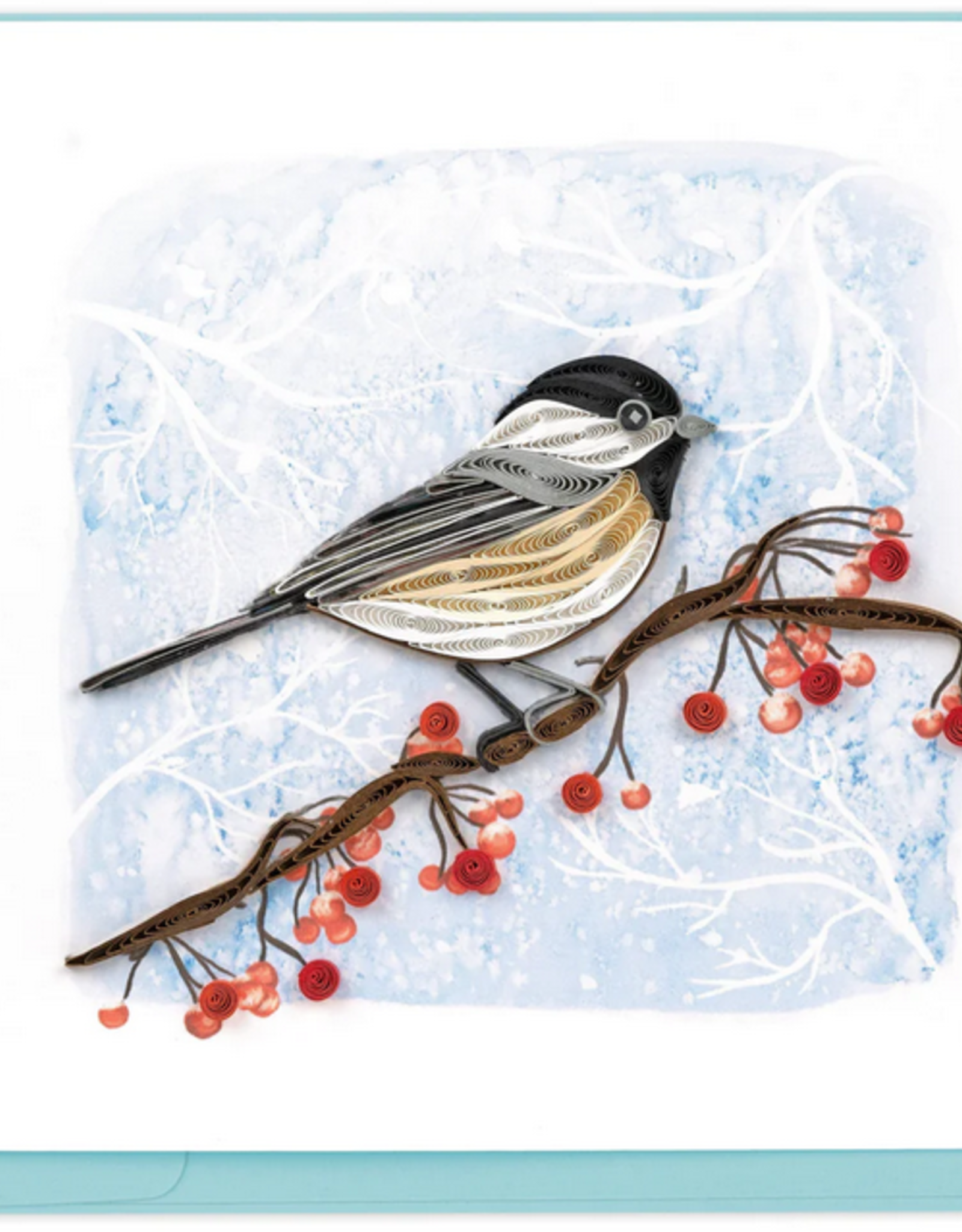 Vietnam Quilling Card  Winter Chickadee - Vietnam
