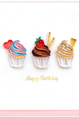 Vietnam Quilling Card  Birthday Cupcake Trio - Vietnam