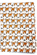 India Block Printed Tiger Kantha Quilt - India India Block Printed Tiger Kantha Quilt - India