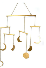 India Wind Chime Moon Mobile Gold - India