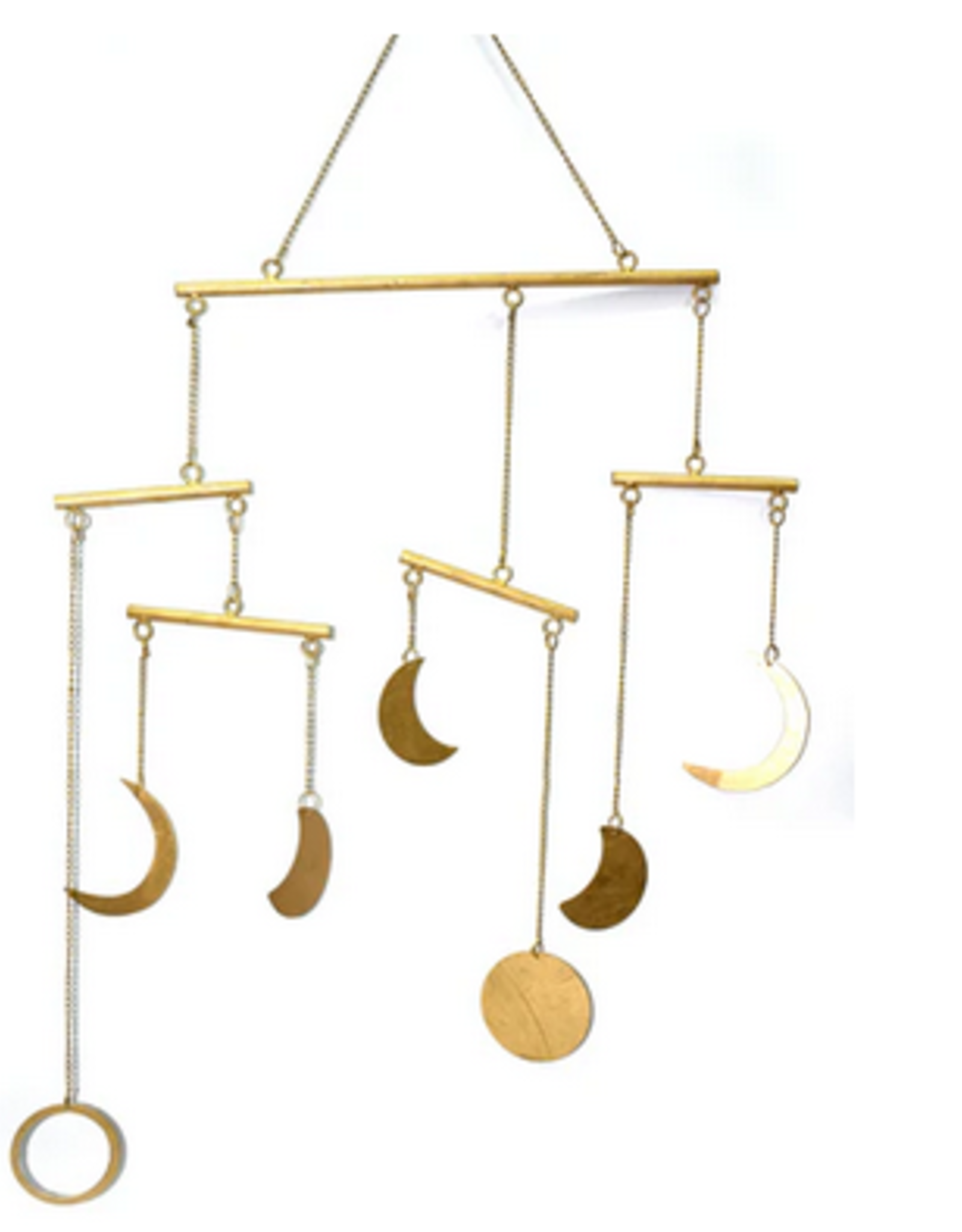 India Wind Chime Moon Mobile Gold - India