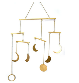 India Wind Chime Moon Mobile Gold - India India Wind Chime Moon Mobile Gold - India