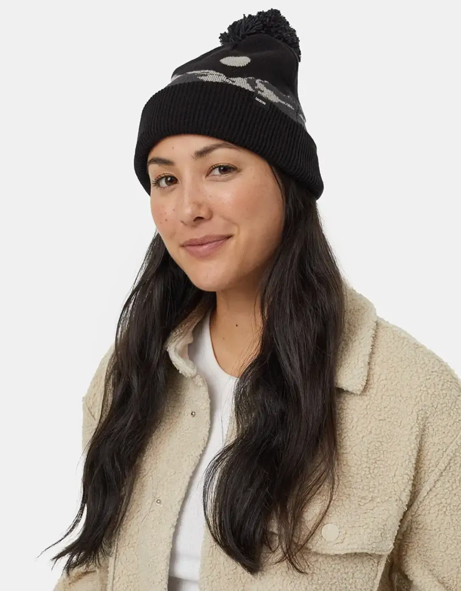 Canada Beanie Mountain Scenic Pom (Meteorite Black/Stone Grey)