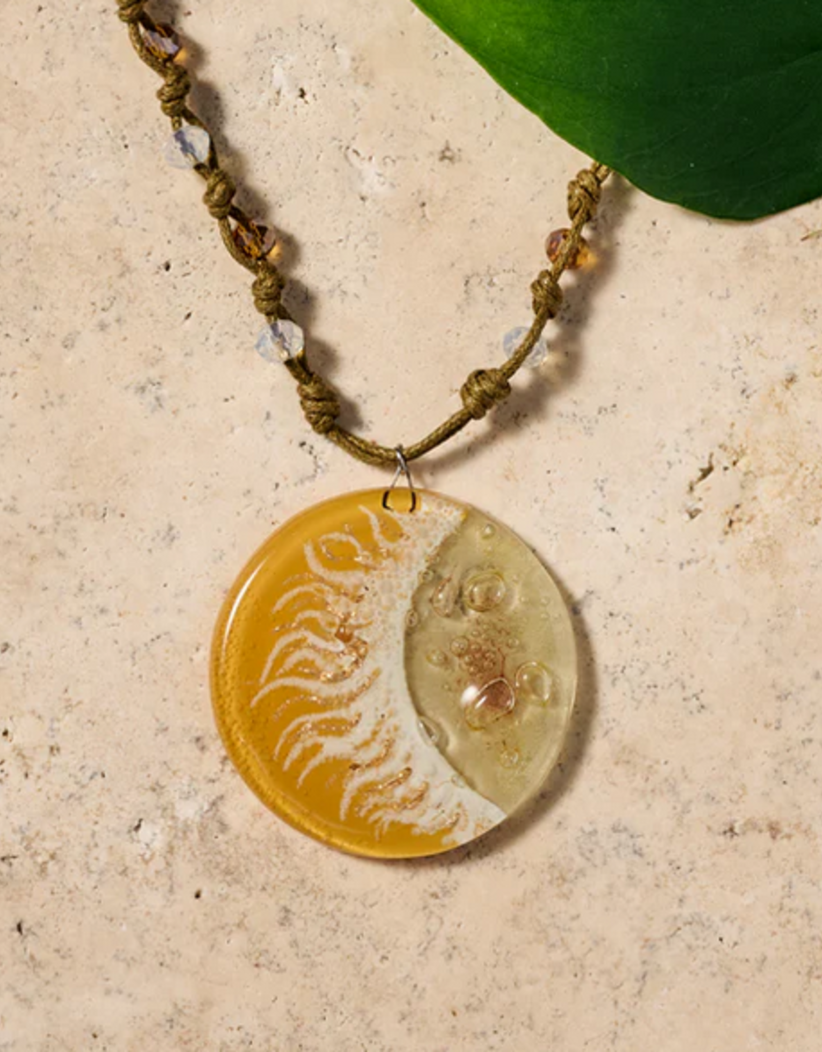 Chile Necklace Verano Sunrise Glass Pendant - Chile