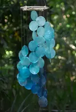 Indonesia Capiz Blue Water Chime Spiral Rattan  - Indonesia Indonesia Capiz Blue Water Chime Spiral Rattan  - Indonesia