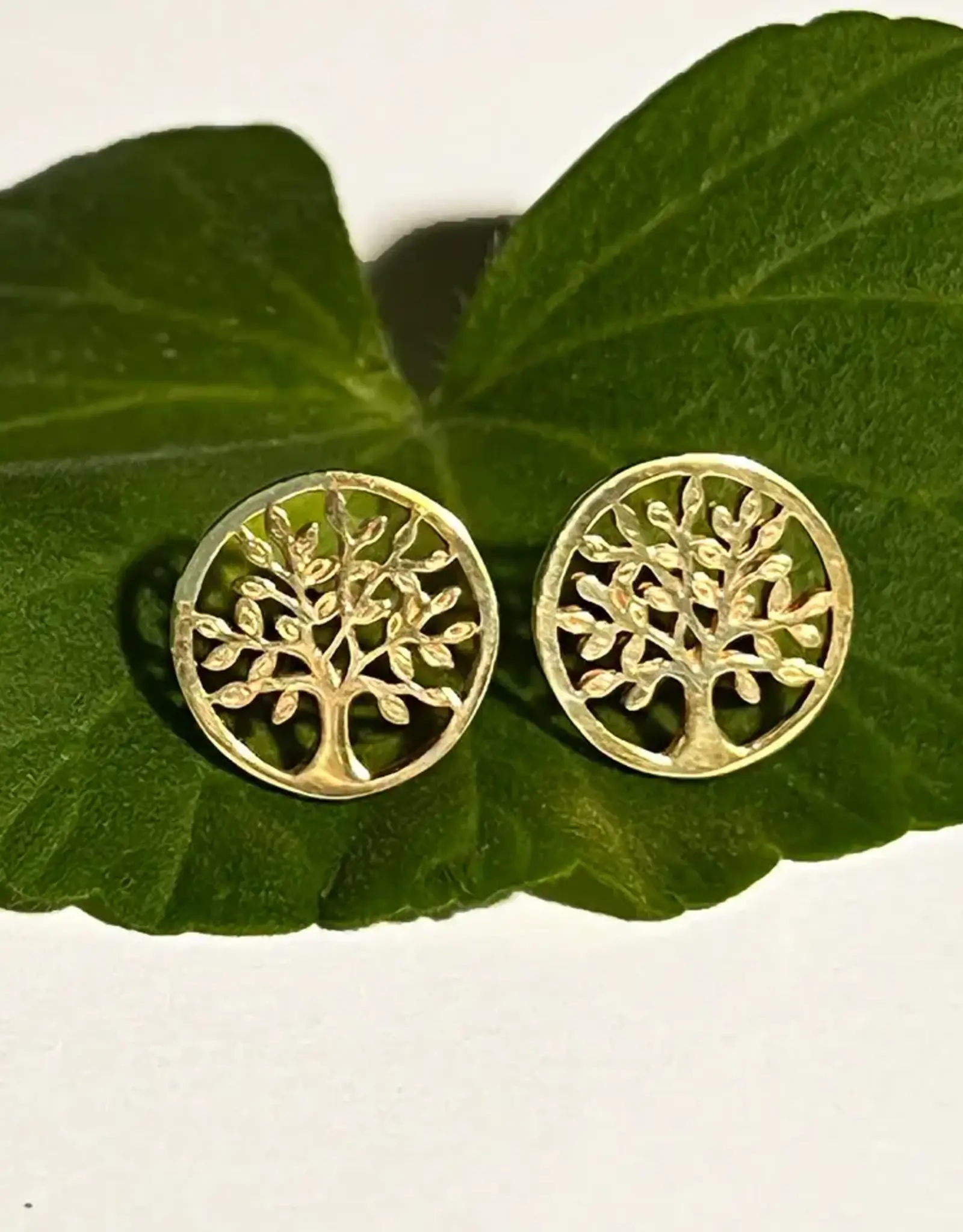 Indonesia Earrings Tree of Life Brass - Indonesia