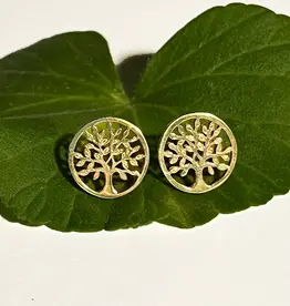 Indonesia Earrings Tree of Life Brass - Indonesia