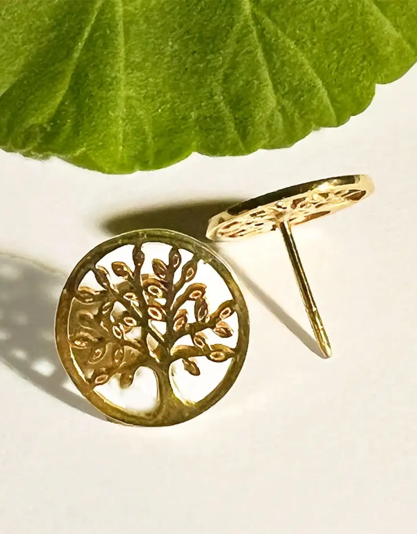 Indonesia Earrings Tree of Life Brass - Indonesia