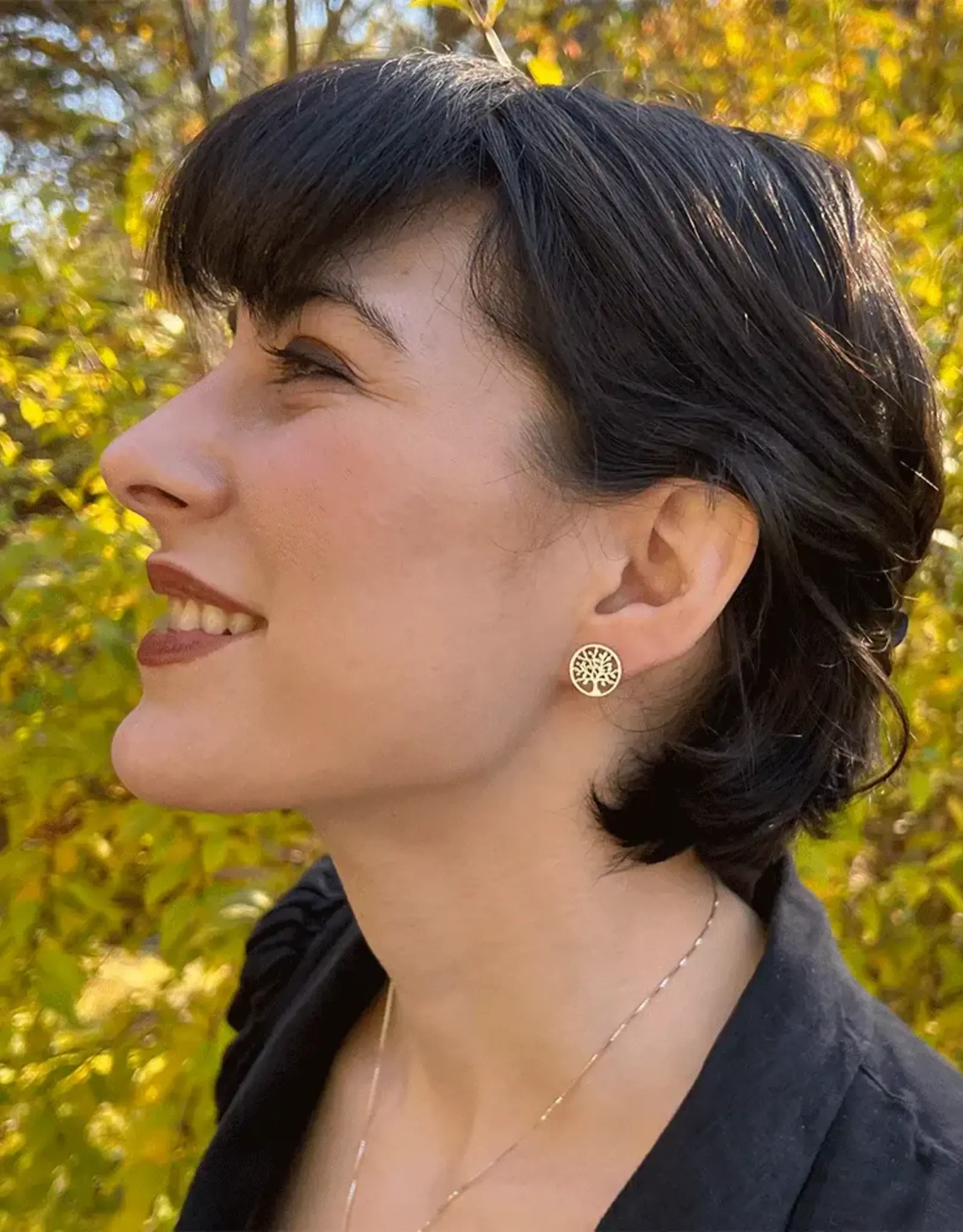 Indonesia Earrings Tree of Life Brass - Indonesia