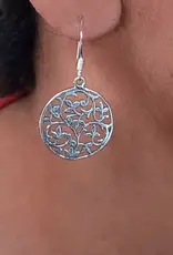 Indonesia Earrings Flowering Vines Sterling Silver - Indonesia Indonesia Earrings Flowering Vines Sterling Silver - Indonesia