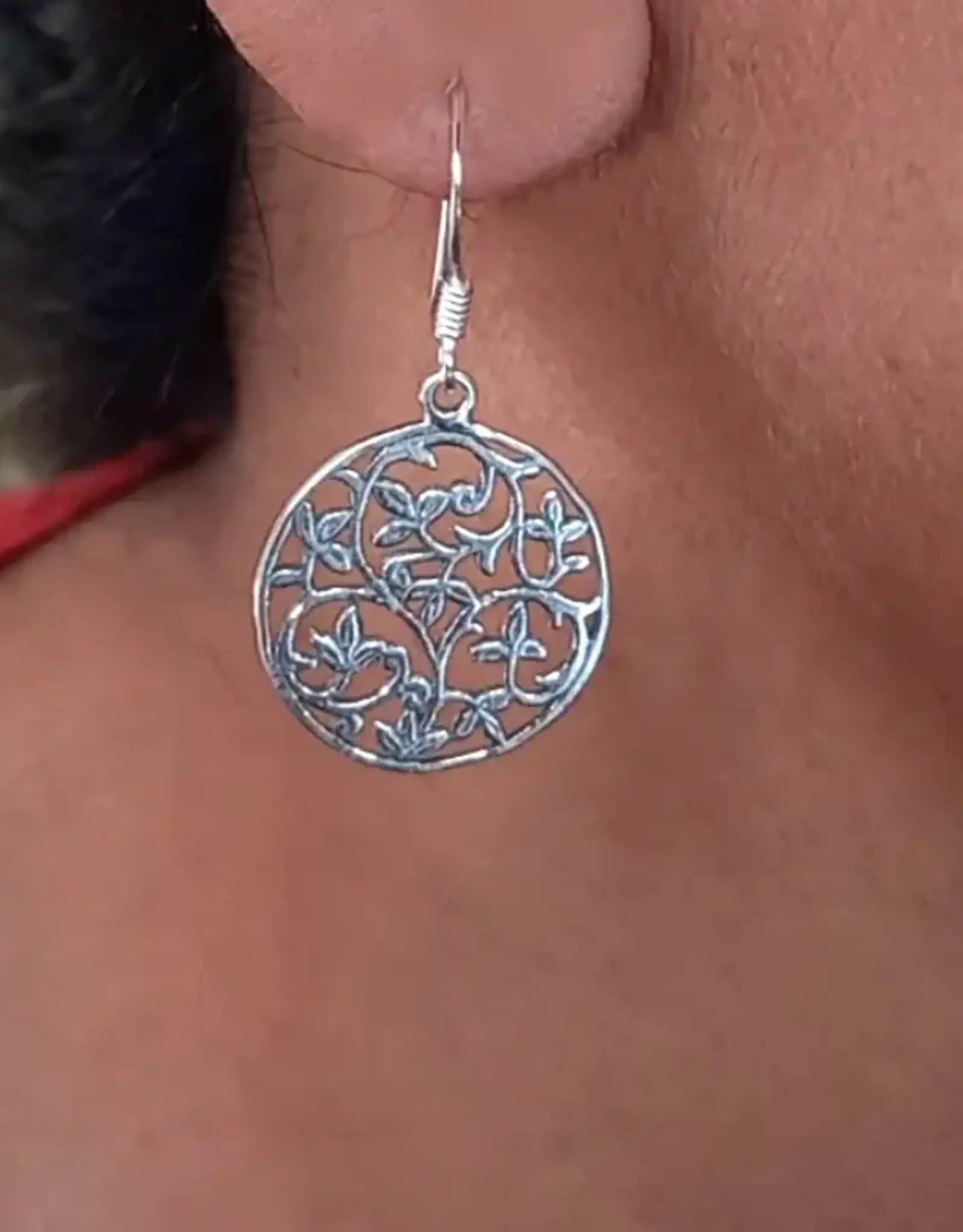 Indonesia Earrings Flowering Vines Sterling Silver - Indonesia