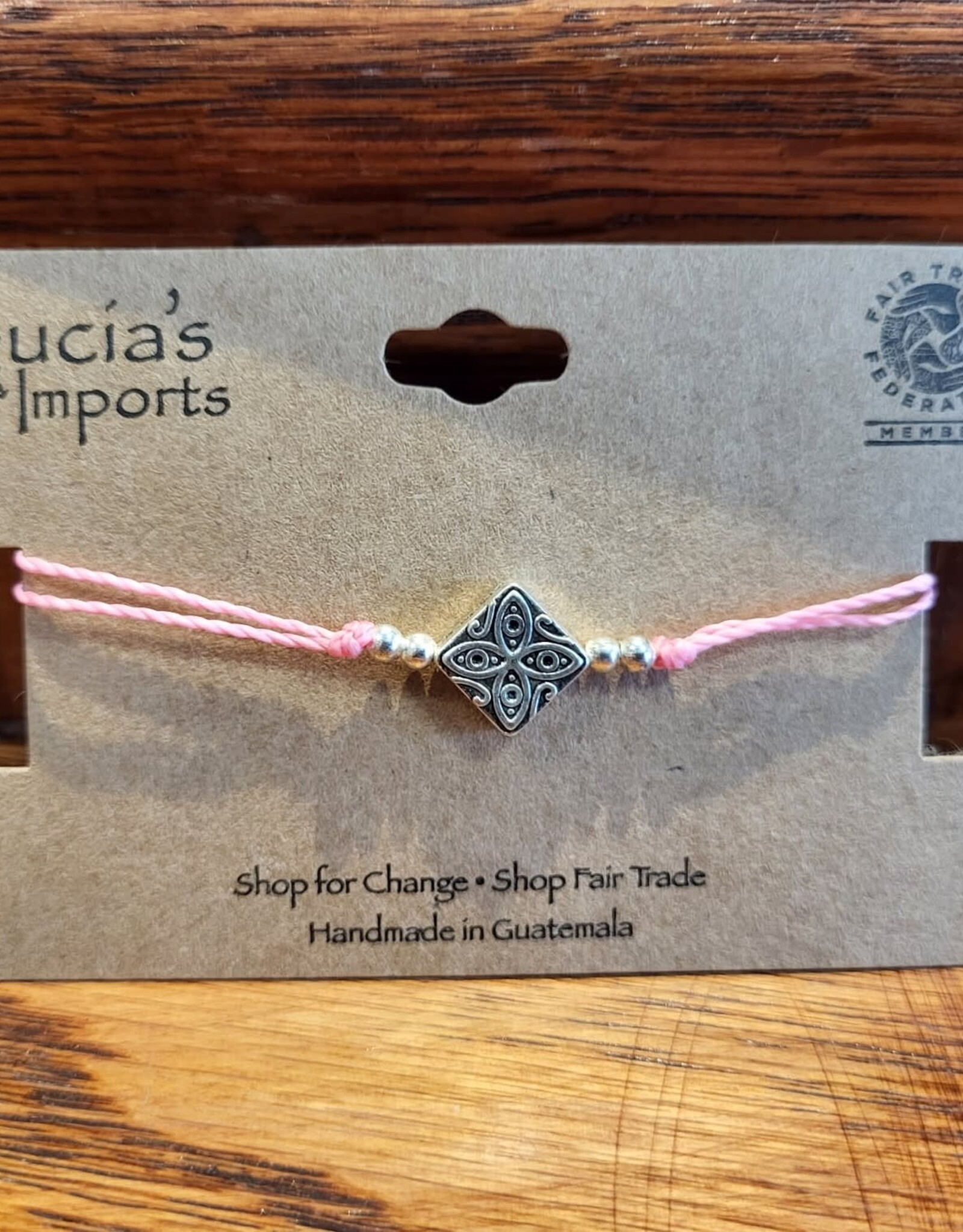 Guatemala Bracelet Diamond String Pink - Gautemala