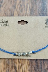 Guatemala Bracelet Sunflower String Blue - Gautemala