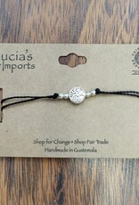 Guatemala Bracelet Tree of Life Charm Earth Black - Gautemala