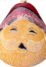 Peru Ornament Gourd Santa Closed Eyes Red - Peru