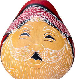 Peru Ornament Gourd Santa Closed Eyes Red - Peru