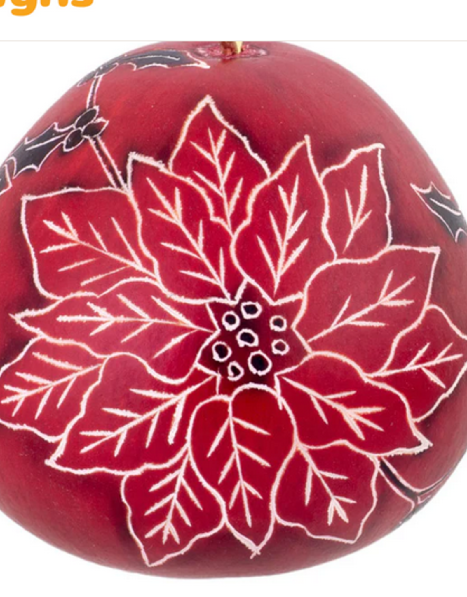 Peru Ornament Gourd Poinsettia  - Peru