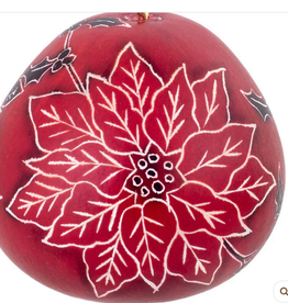 Peru Ornament Gourd Poinsettia  - Peru