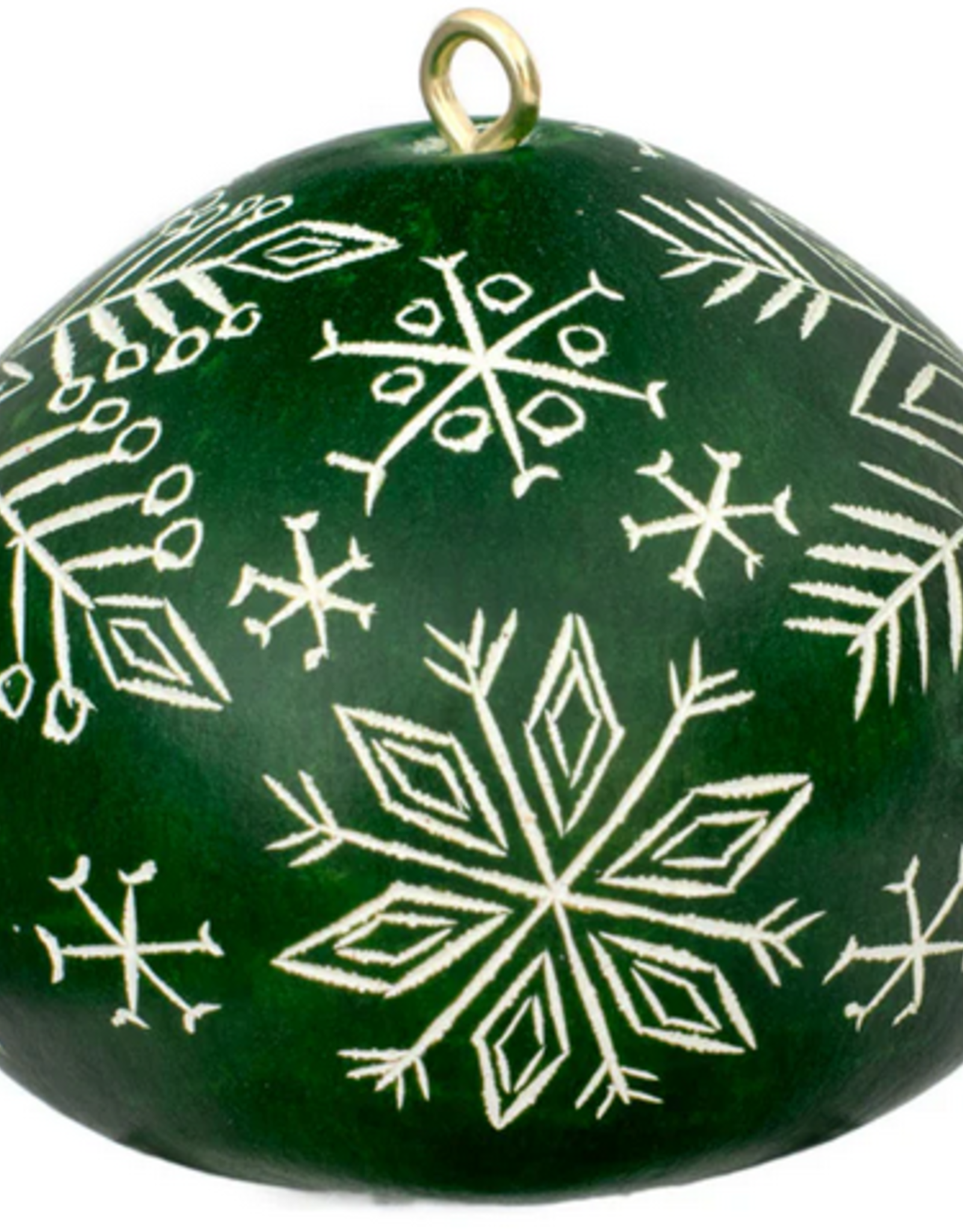 Peru Ornament Gourd Snowflake Green - Peru