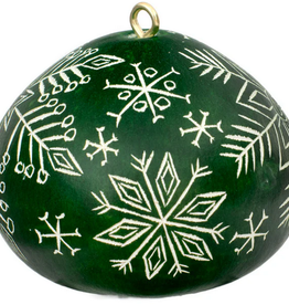Peru Ornament Gourd Snowflake Green - Peru