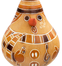 Peru Ornament Gourd Snowman Gold - Peru