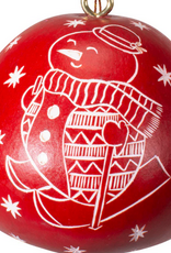 Peru Ornament Gourd Snowman Red - Peru