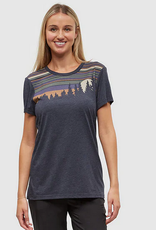 T-Shirt W Retro Juniper Midnight Blue Heather Camel Small