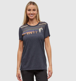 Canada T-Shirt W Retro Juniper Midnight Blue Heather Camel Large
