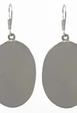 Mexico Earrings Lavendar Frost Abalone Oval - Mexico