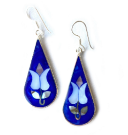 Mexico Earrings Tulip Abalone Teardrop - Mexico